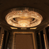 定制大型水晶灯酒店售楼部大堂宴会厅餐饮包间环形金色水晶大吊灯