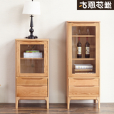 维莎日式纯实木立柜白橡木电视机组合边柜简约现代酒柜客厅展示柜