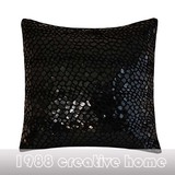 1988创意家居简约后现代西式黑色抱枕方枕样板房酒店软装靠垫靠包