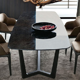 北欧实木餐桌简约现代餐台天然大理石餐桌水曲柳全实木现代餐桌椅