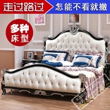 欧式床新古典全实木床1.8米双人床橡木雕花婚床简约欧式大床白色