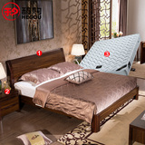 和购卧室成套家具套餐 中式实木双人床+床头柜+床垫组合套装W9109