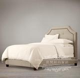 简约现代美式乡村白色软包床做旧拉扣皮艺床1.8/2.0双人床可定制