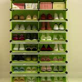 简易鞋柜双排8层多层环保树脂收纳组装防尘塑料鞋架宜家简约现代