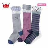 【现货】日本代购千趣会童袜 春秋女童中筒长袜袜子 3双组