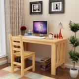 简易实木电脑桌台式办公桌家用简约现代写字台松木书桌儿童学习桌