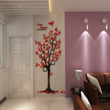3d亚克力创意风景树水晶立体墙贴电视背景客厅卧室温馨包邮