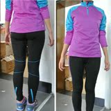 外单正品女运动长裤加绒跑步紧身保暖长裤时尚彩色拼接款