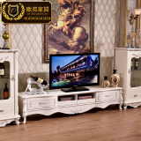 欧式实木2米大理石电视柜茶几组合套装电视机柜简欧客厅橡木地柜