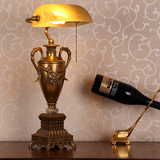 美式台灯卧室床头灯复古中式花瓶可调光装饰玻璃客厅老上海台灯