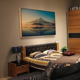 富士山简约装饰画现代客厅有框画卧室床头壁画书房挂画风景布艺画