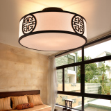 新中式LED吸顶灯圆形简约客厅卧室过道走廊餐厅灯铁艺创意灯具