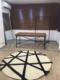欧式地毯时尚黑白几何抽象圆形地垫长方形地毯客厅卧室地毯可定做