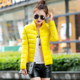 2015秋季韩版修身短款超轻薄羽绒棉服女反季促销女装纯色棉衣外套