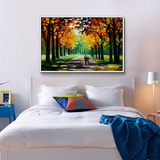 纯手绘热销印象派抽象油画现代客厅卧室沙发背景装饰风景挂画墙画
