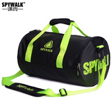 SPYwalk单肩包男运动包 健身包女圆筒斜挎包小旅行包手提行李包