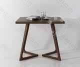 正方形北欧实木餐桌椅组合圆形咖啡厅餐厅桌子小户型形简约现代