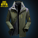 BF AFS JEEP冲锋衣男三合一春季大码户外两件套加厚四季登山服