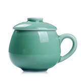 特价龙泉青瓷茶杯功夫中式时尚创意陶瓷紫砂带盖办公杯子个人水杯
