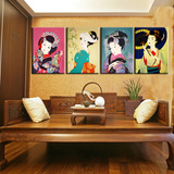 日本美女挂画日式和服仕女装饰画日本餐厅料理店寿司店壁画人物画
