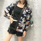 夏季新款2016韩范日式和风绑带刺绣蝙蝠袖宽松显瘦防晒开衫外套女