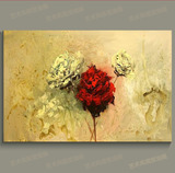 油画手绘客厅卧室餐厅酒店装饰画遮盖电表箱家居抽象油画玫瑰花卉