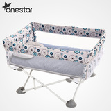折叠便携婴儿床游戏床带摇杆铝管尿布台摇篮床