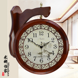 中式仿古客厅挂表大号双面钟明清创意仿古现代时尚静音石英钟