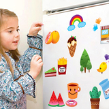 可移除墙贴纸贴画 儿童房卡通水果食物厨房瓷砖冰箱柜门贴随意贴