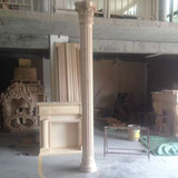 定制 东阳木雕欧式罗马柱实木现代简欧家居装饰柱客厅圆柱
