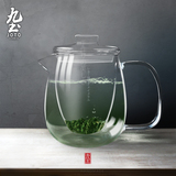 九土 純手工吹製玻璃壶 耐高温可直接加熱 泡茶壶 簡易玻璃茶具
