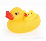 1拖3！迷你水上鸭小黄鸭子婴儿宝宝洗澡玩具橡皮鸭儿童戏水玩具