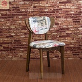 实木餐椅布艺咖啡厅餐椅简约软包椅靠背欧式书桌椅子水曲柳椅子