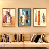 客厅现代抽象三联画挂画沙发背景墙壁画油画墙画毕加索欧式装饰画