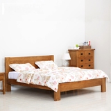 华谊家具纯全实木大床1.5米1.8米 纯实木单人床1.2米 实木床橡木