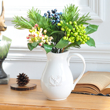 欧式法式乡村田园陶瓷简约花瓶仿真花艺套装家居客厅餐桌装饰摆设