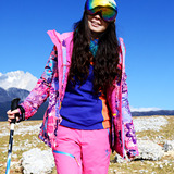 北京森林户外新款正品时尚专业滑雪服滑雪衣棉衣保暖透气防风女式