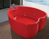 高档压克力/亚克力1.6米新款心型双人浴缸 五件套带气泡浴缸