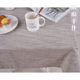 桌布布艺棉麻tablecloth竹节粗布桌布厚怀旧风格高档长形方形桌布