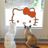 HelloKitty猫与小熊墙贴儿童卧室房床头幼儿园贴纸窗贴门贴橱窗贴