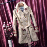 香港代购2015秋冬新款恶搞巴宝莉女装英伦中长款欧美经典风衣外套