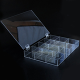 高档加厚有机玻璃透明亚克力散珠玩具格子收纳盒水晶展示盒子批发