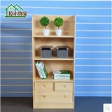 包邮简易书架储物柜小柜子实木松木书柜自由组合书橱书房家具特价