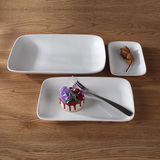 深盘 创意西餐盘子纯白陶瓷意面盘蒸鱼盘烤盘蛋糕炒菜盘中式餐具