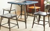 loft工业风格家具复古做旧餐桌椅组合铁艺方桌休闲酒吧咖啡桌特价