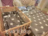 evakidz独家订制床围 灰色皇冠造型 婴儿床上用品八件套 亲子床品