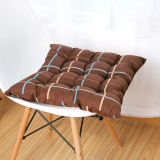 欧式现代 咖啡色格子 加厚布艺坐垫 春夏办公室餐桌椅垫纯棉垫子