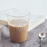日式简约牛奶杯早餐杯 创意玻璃杯子 耐热水杯 咖啡杯 饮料果汁杯