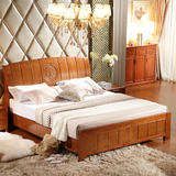 品牌高档家具实木床1.8米1.5米储物双人床1.8米橡木大床现代婚床