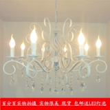 韩式白色水晶灯 欧式吊灯 美式温馨客厅卧室餐厅灯具铁艺水晶吊灯